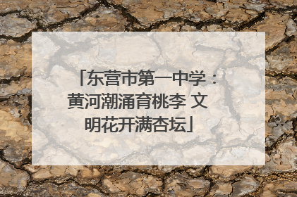 东营市第一中学：黄河潮涌育桃李 文明花开满杏坛